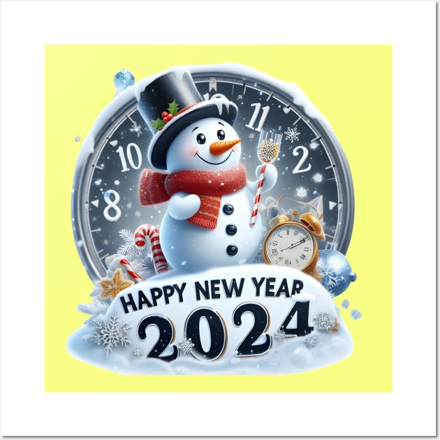 Frosty's Holiday Magic: Celebrate Christmas and Ring in the New Year with Whimsical Designs! Wall Art by insaneLEDP